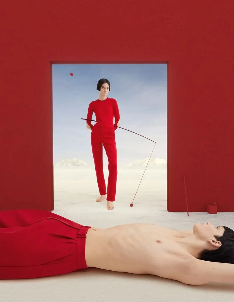 Yan Yugay Flashes 'Code Red' for Vogue Russia March 2021